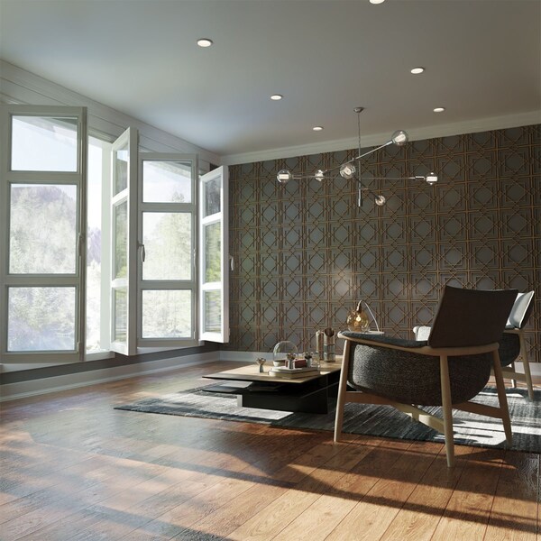 Ekena Millwork Small Lakewood Decorative Fretwork Wood Wall Panels, Alder, 11 3/8"W x 11 3/8"H x 3/8"T WALW12X12X0375LWDAL - main